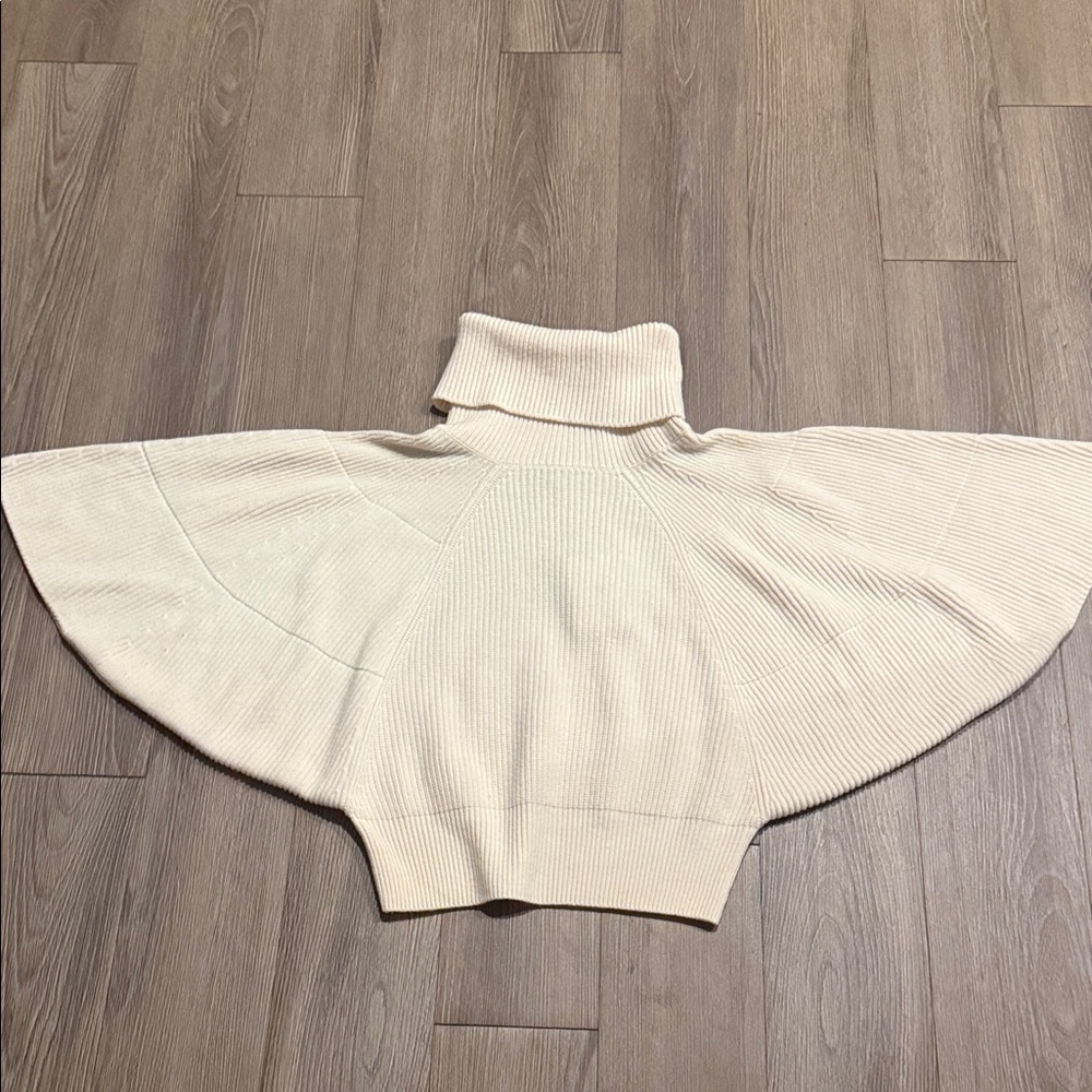 Givenchy Cream Cashmere Cowl Neck Sweater with Angel Sleeves